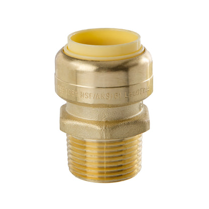 LittleWell ACPF12MPT12 Brass 3/4'' Push-Fit to Male Pipe Thread Coupling, Works the Same as A SharkBite