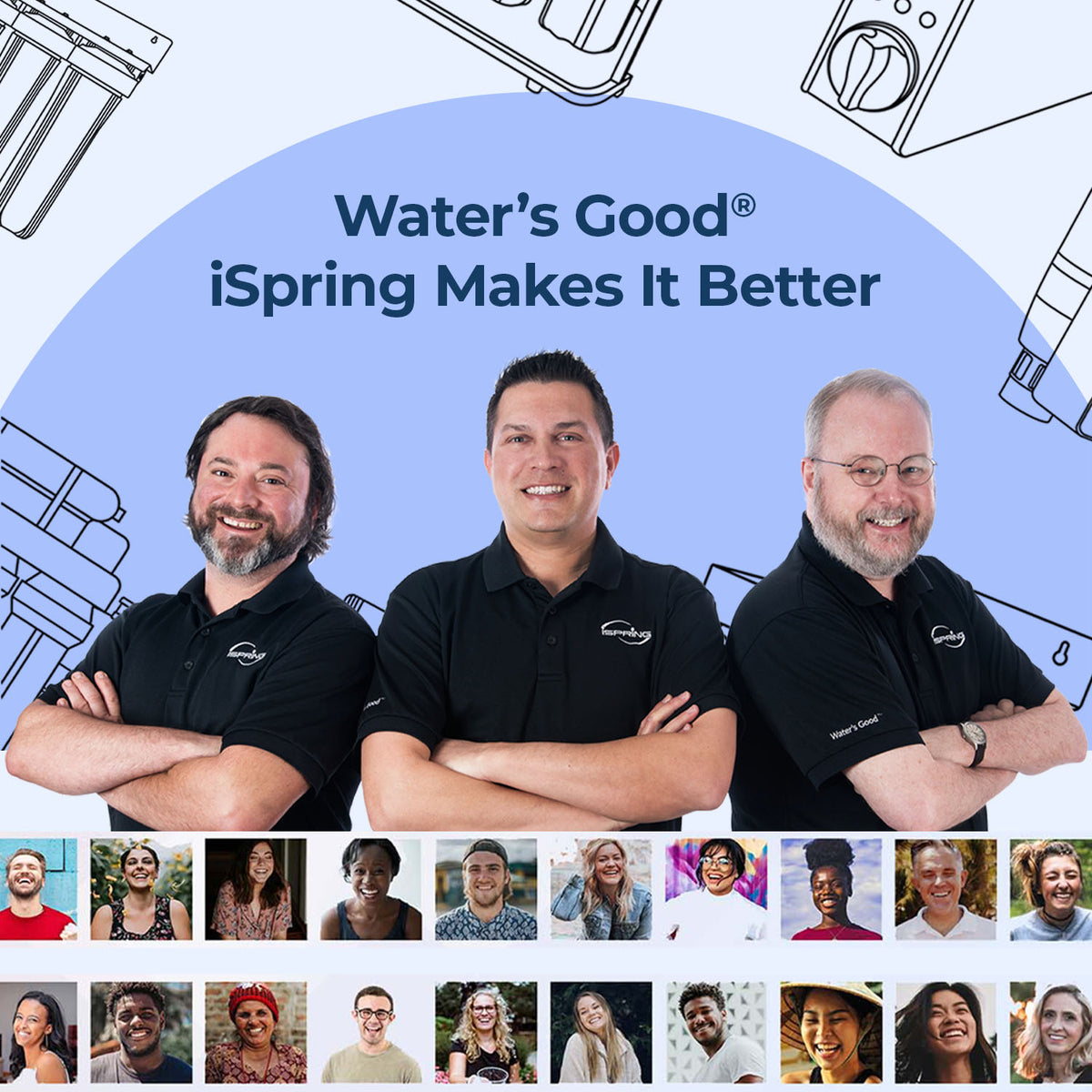 iSpring F3WGB31BPF Whole House Water Filter Replacement Pack, SGS-Tested, Remove up to 99% PFAS, Sediment, Chlorine, Taste &amp; Odor, Up to 12 Months,10" × 4.5", Fits WGB31B-PF
