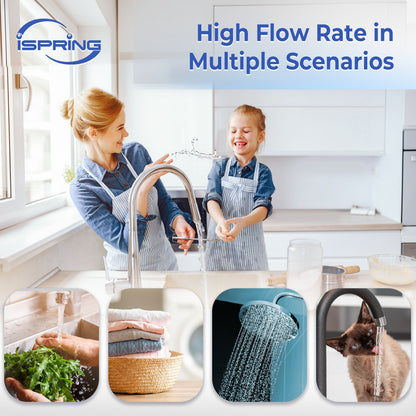 iSpring Whole House Water Filter System, Reduces PFAS, Chlorine, Chloramine, Lead, Water Filter Lasts up to 5 Years, Model: WF1054