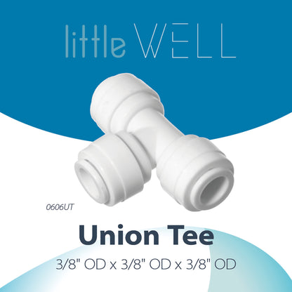 LittleWell 706KX2 3/8" Quick Connect Push Fitting TEE splitter, 0606UTX2 706KX2, Pack of 2