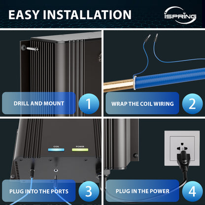 iSpring EDV2 Whole House Super Water Descaler, 10 Times More Powerful Alternative Electronic Salt-Free Hard Water Conditioner, Larger Size, Alloy Construction, Reduces Limescale, Prevents Deposits Build-up, Distincts from a Water Softener