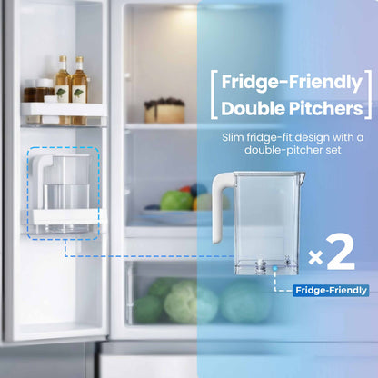 iSpring RCD100HCW Alkaline Hot &amp; Cold Countertop Reverse Osmosis System, Sleek White Finish, Remineralization RO Water Filter Dispenser, 9 Temperature &amp; 6 Dispensing Volume Options, TDS &amp; Filter Life Monitor, Plug and Play