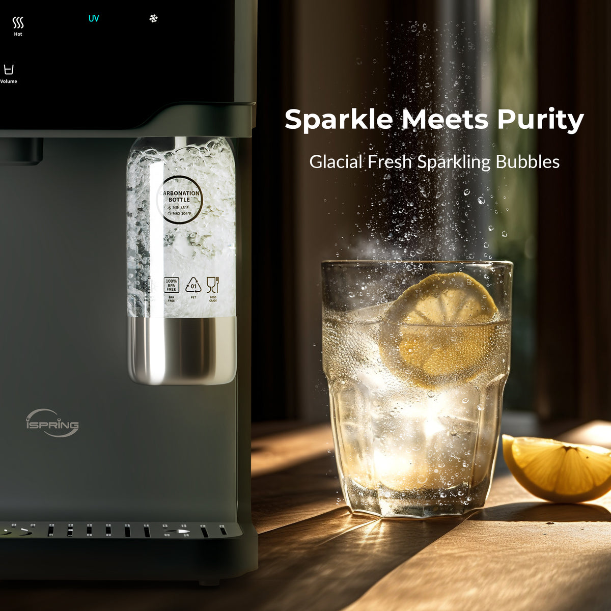 iSpring ABTRCD Carbonation Bottle for RCD100SPKHC Sparkling RO Water Maker, Durable & Easy to Use