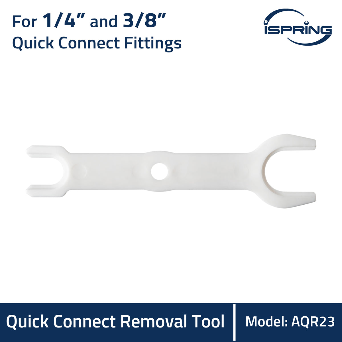 iSpring AQR23 3/8 inch & 1/4 inch Quick Connect Removal Tool for Reverse Osmosis or Under Sink Water Filtration System, 2-in-1 Plastic Disconnect Tool