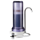 iSpring CT10-C Countertop Water Filter, Multi-Layer Faucet Water Filter System with Versatile Faucet Adapter, Reduces Heavy Metals, Bad Odor, and Chlorine, Clear