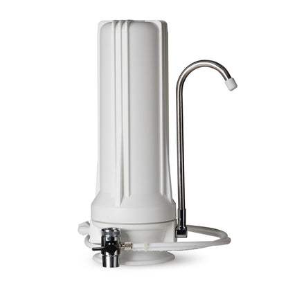 iSpring CT10-W Countertop Water Filter, Multi-Layer Faucet Water Filter System with Versatile Faucet Adapter, Reduces Heavy Metals, Bad Odor, and Chlorine, White