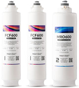 iSpring F3-RO600 2-Year Replacement Filter Set for RO600BN & RO600ORB Tankless RO Systems with 2x FCF600 & 1x MRO600