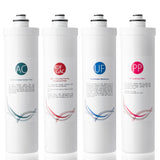iSpring F4-CUA4 Replacement Pack for 4-Stage Ultra Filtration System CU-A4, Sediment, UF, KDF, and Activated Carbon Filter, 4pcs