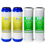 iSpring F4CKC2 10"x2.5" Standard Water Filter Replacement Cartridges, 1-Year Filter Packs for CKC2, WKW21 - (FG15 FC15)X2