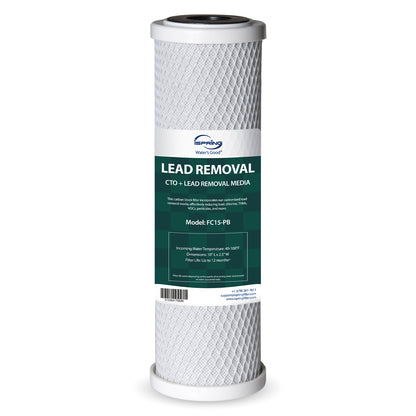 iSpring FC15-PB Certified Water Filter Replacement – Removes up to 99% Lead, Reduces Chlorine, THMs, VOCs, Pesticides, and More, SGS-tested