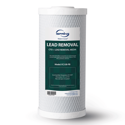 iSpring FC15B-PB 4.5” x 10” Lead, Arsenic, Cadmium, Chlorine Reducing Whole House Water Filter, Fits iSpring WGB21B-CPB Series