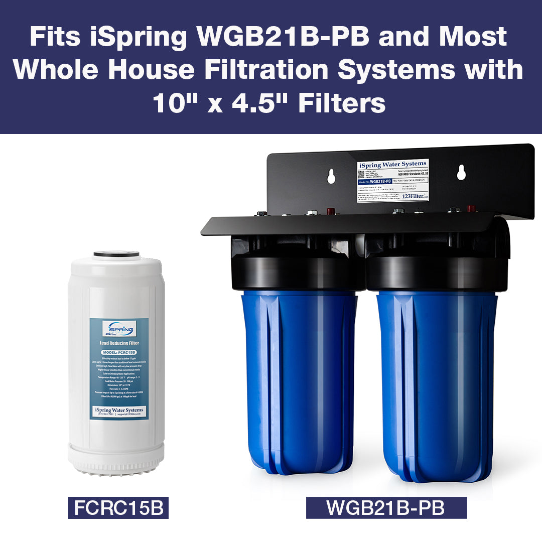 iSpring FCRC15B Lead Reducing Replacement Water Filter, 10"x4.5"