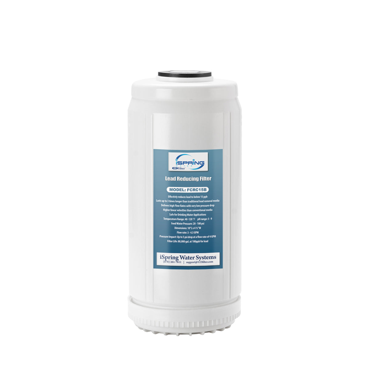 iSpring FCRC15B Lead Reducing Replacement Water Filter, 10"x4.5"