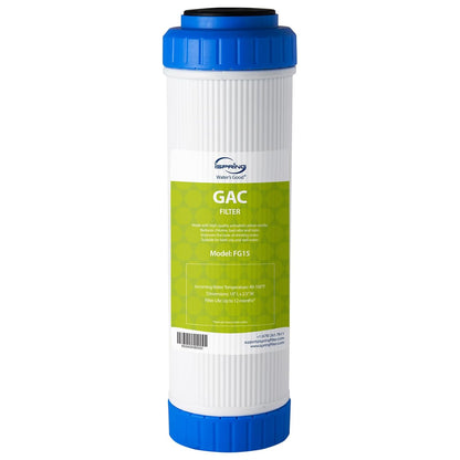 iSpring FG15 NSF/ANSI 58 Certified GAC Granular Activated Carbon 2.5"x10" Water Filter Replacement, 2.5" x 10"