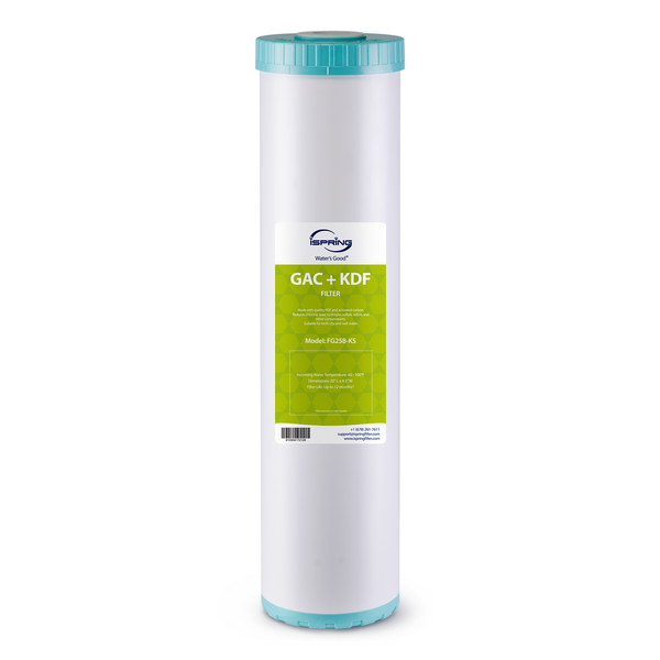 iSpring FG25B-KS 4.5" x 20" High Capacity Heavy Metal Reducing GAC and KDF Whole House Water Filter Replacement Cartridge