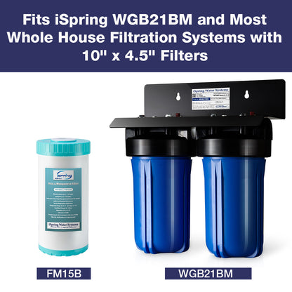 iSpring FM15B Iron and Manganese Reducing Water Filter, Replacement Cartridge for WGB21BM, 10"x 4.5"