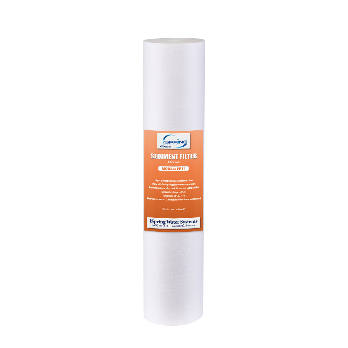 iSpring FP11 NSF/ANSI 58 Certified 1 micron 10"x2.5" Standard Sediment Water Filter Replacement Cartridges