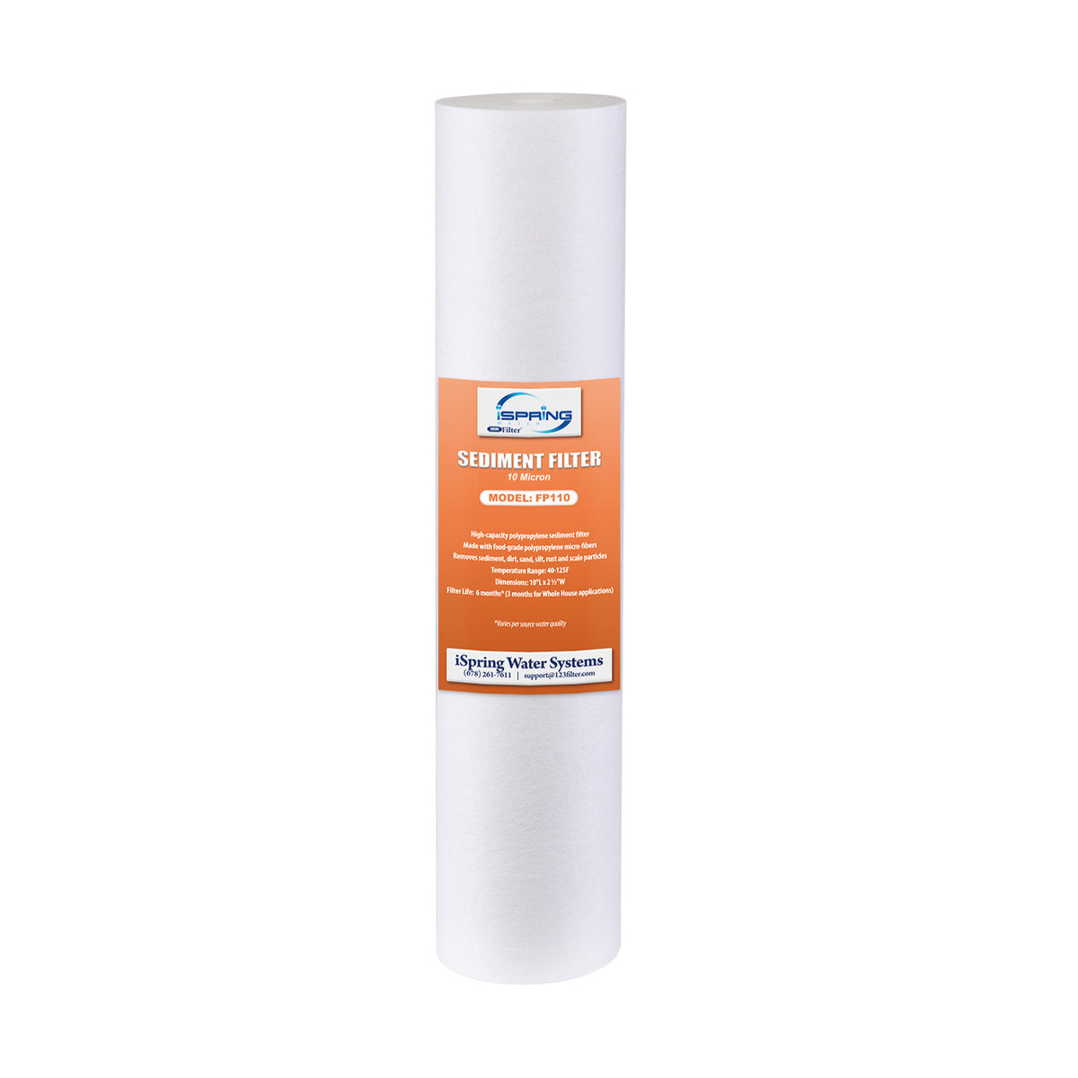 iSpring FP110 NSF/ANSI 58 Certified 10 micron 10"x2.5" Standard Sediment Water Filter Replacement Cartridges
