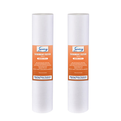 iSpring FP11X2 1 micron 10"x2.5" Standard Sediment Filter Cartridges, 15,000-Gallon, Multi-layer, 2-Pack