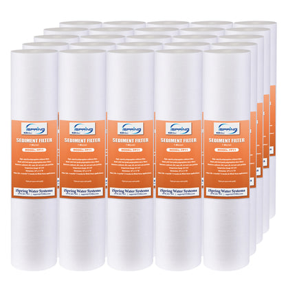 iSpring FP11X25 1 Micron Box of 25 10"x2.5" Standard Sediment Water Filter Replacement Cartridges, 25-Pack