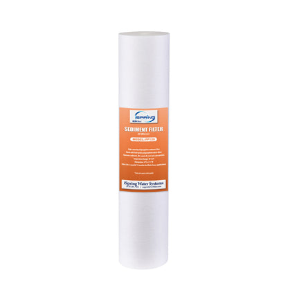 iSpring FP120 NSF/ANSI 58 Certified 20 micron 10" x 2.5" Standard Sediment Filter Cartridges, 15,000-Gallon, Multi-layer