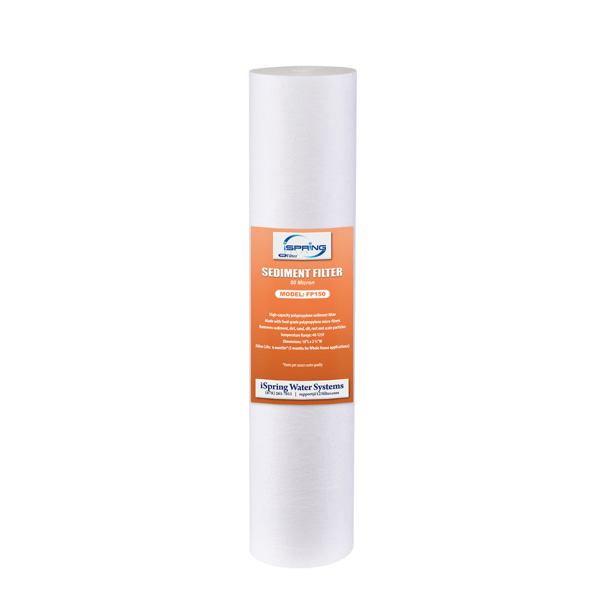 iSpring FP150 NSF/ANSI 58 Certified 50 micron 10"x2.5" Standard Sediment Water Filter Replacement Cartridges