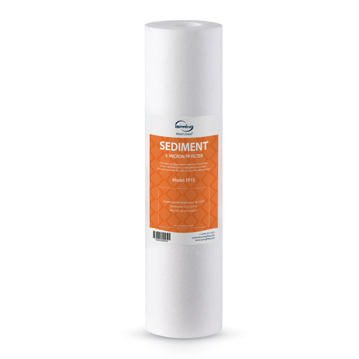 iSpring FP15 NSF/ANSI 58 Certified 5 Micron 10"x2.5" Standard Sediment Water Filter Filter Cartridges