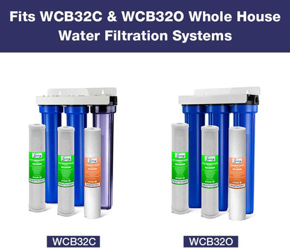 iSpring FP25 20” x 2.5” Water Filter Replacement Cartridges - Fine Sediment Filter - 5 Micron - Fits Standard 20” x 2.5” Water Filtration Systems