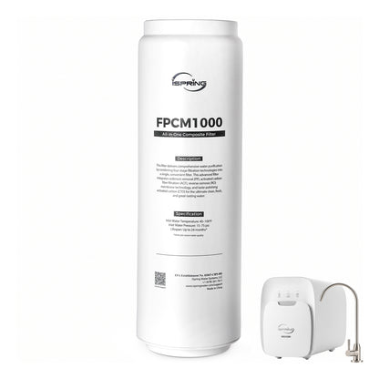 iSpring FPCM1000 Replacement Filter for RO10001F Reverse Osmosis System, RO10001F Replacement Filter, All-in-One Composite Filter, Up to 24 Months, Tool-Free Push & Pull Replacement