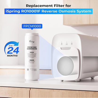 iSpring FPCM1000 Replacement Filter for RO10001F Reverse Osmosis System, RO10001F Replacement Filter, All-in-One Composite Filter, Up to 24 Months, Tool-Free Push & Pull Replacement