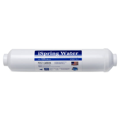 iSpring FT15US Premium Inline Activated Post Carbon Replacement with Quick Connect, Replacement Filter for PH100 &amp; RO100, 10" X 2.5"