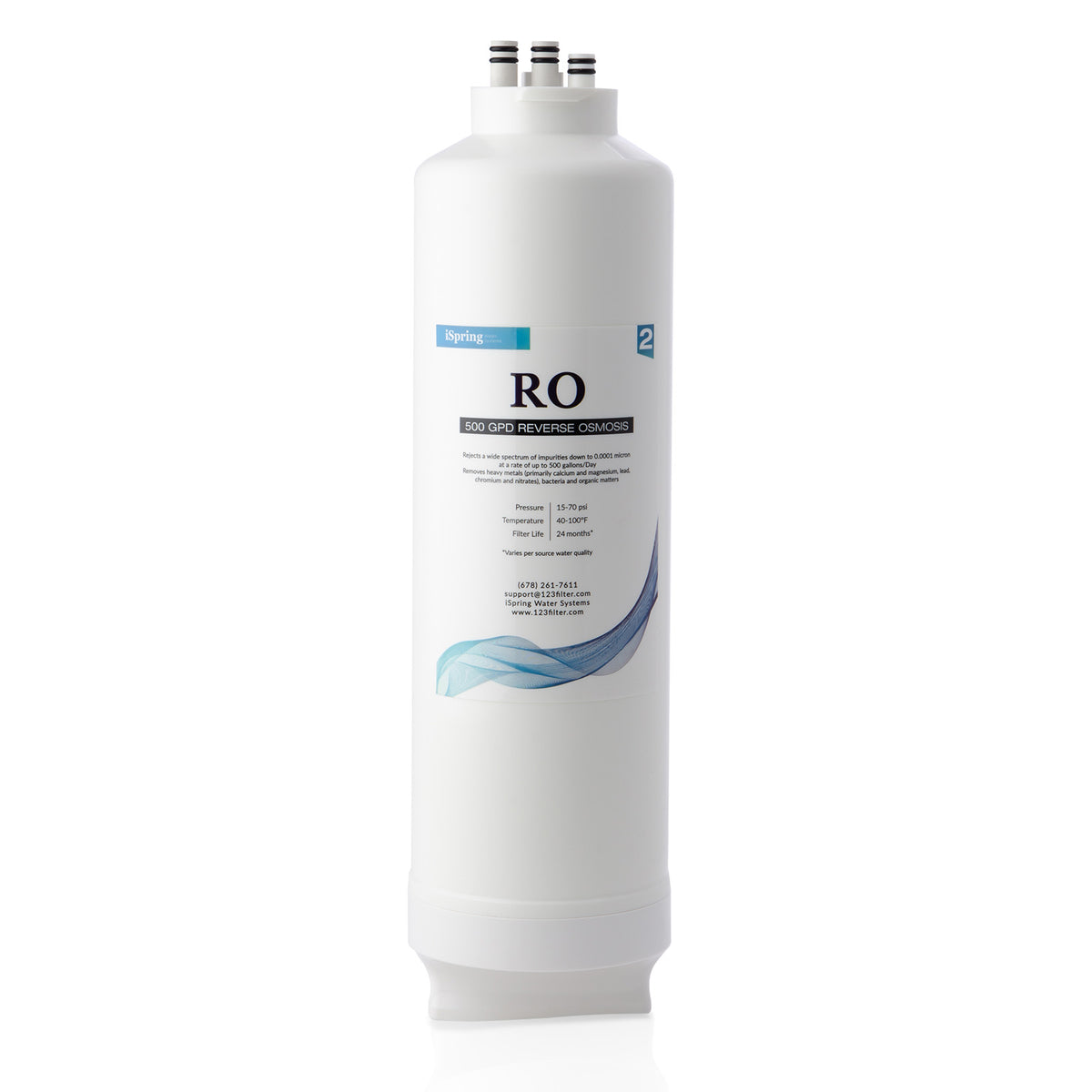 iSpring MRO500 NSF/ANSI 58 Certified RO Membrane Replacement Filter for Tankless Reverse Osmosis Water Filtration System RO500, 500 GPD
