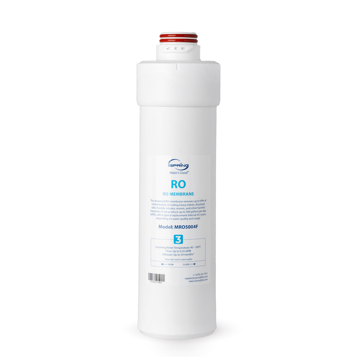 iSpring MRO5004F 3rd-Stage 500 GPD RO Membrane for RO5004F Series Tankless Reverse Osmosis System, Lasts up to 24 Months