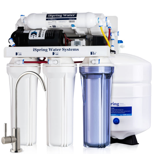 iSpring RCC7P 5-Stage Reverse Osmosis System with Pump, 75 GPD