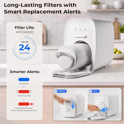 iSpring RO10001F Tankless Reverse Osmosis Water Filter, 8 oz in 6 Seconds 0.69 GPM Under Sink RO System, All-in-One Composite Filter, Up to 2-Year Life, 3:1 Pure to Drain Ratio, Filter Reminder