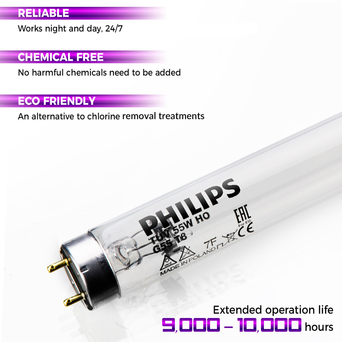 iSpring UVF11A 10-INCH UV Ultraviolet Filter with Smart Flow Control Switch 11W, 110V