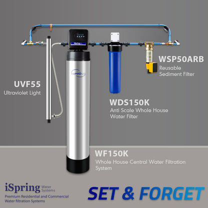 iSpring WDS150K Anti Scale 20'' x 4.5'' Whole House Water Filter with Patented Scale Inhibitor