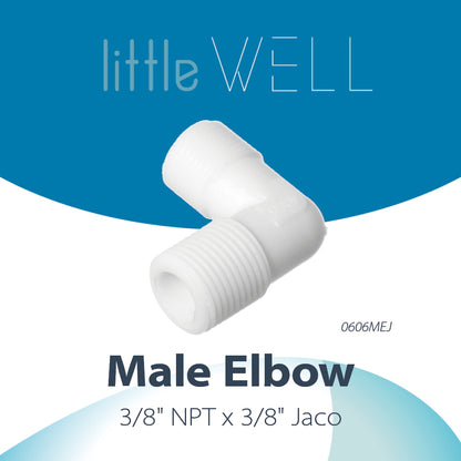LittleWell 4066X2 3/8" MNPT Thread x 3/8" Male Jaco Thread Elbow, 0606MEJX2 4066X2, Pack of 2