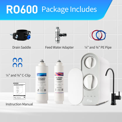 iSpring RO600-ORB Tankless RO Reverse Osmosis Water Filtration System, 600 GPD Fast Flow, Oil Rubbed Black Faucet, 2.5:1 Pure to Drain Ratio