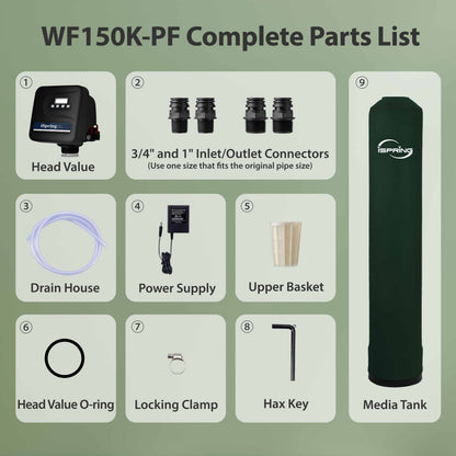 iSpring WF150K-PF Whole House Water Filter System, SGS-Tested for PFAS Removal, Reduces Chlorine &amp; Heavy Metals, Up to 10 Years Protection