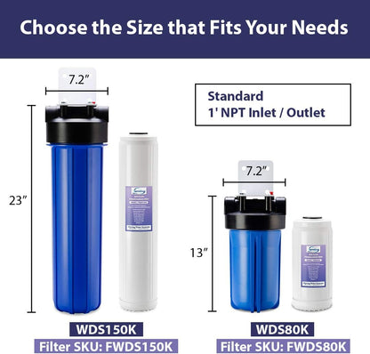 iSpring WDS80K Anti Scale 10" x 4.5" Whole House Water Filter with Patented Scale Inhibitor