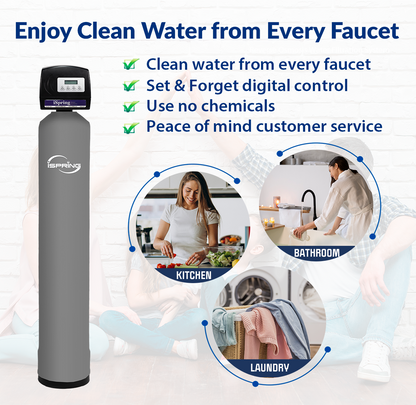 iSpring WCFM500K Iron, Manganese, and Hydrogen Sulfide Water Filtration System, Whole House or Well Water, Set &amp; Forget, Last up to 10 Years