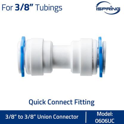 iSpring 0606UC 3/8" Quick Fitting Union Connector Fitting, Pack of 2