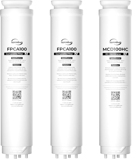 iSpring RCD100HCGF3 Countertop RO Alkaline Water Dispenser, 9 Hot & Cold Temperature options, 6 Dispensing Volume Settings, TDS & Filter Life Monitor, w/up to 2-Year Replacement Filter Set