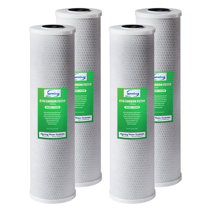 iSpring FC25BX4 20” x 4.5” Water Filter Replacement Cartridges, CTO Carbon Block, Fits Standard 20” x 4.5” Whole House Water Filter System, Pack of 4
