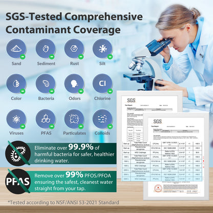 iSpring CW31-PFBV 3-Stage RV Water Filtration System for Campers, Reduces PFAS, Bacteria and Viruses, 3/4'' Lead-Free Brass Hose Quick Connectors, Tankless, High Capacity