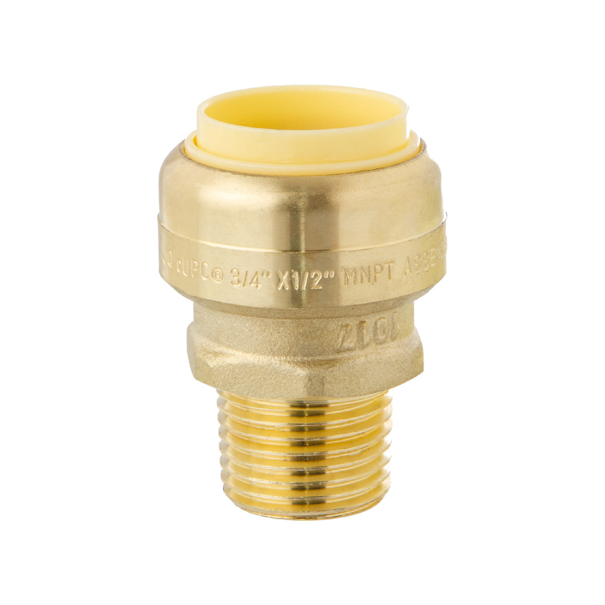LittleWell ACPF12MPT8 Brass 3/4'' Push-Fit to 1/2'' NPT Male Pipe Thread Coupling, Works the Same as A SharkBite