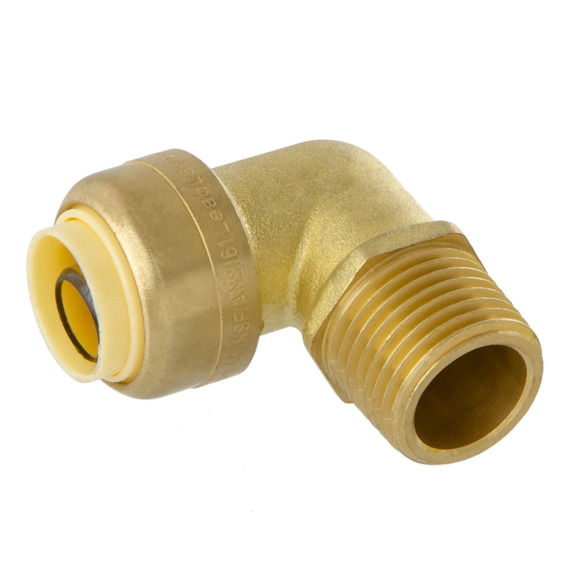 LittleWell AEPF8MPT8X4 Brass 90-Degree Elbow Fitting-1/2'' Push Fit X 1/2'' NPT Male Pipe Thread, 4 Pack, works the same as SharkBite