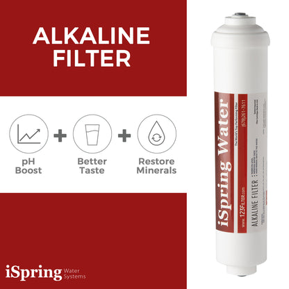 iSpring F4AKUS Standard 6-Stage RO Systems 6-Month Replacement Cartridge Pack Set, w/ Sediment, CTO, GAC and Alkaline Mineralization, pH+, 10" X 2.5"