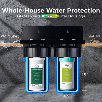 iSpring F2WGB21BKSNC Whole House Water Filter Replacement Pack, SGS-Tested to Remove up to 94.4% of Chloramine, Reduces Heavy Metals, Lead, Chlorine, Sediment, 10¡± x 4.5¡± Filters, Fits WGB21B-KSNC